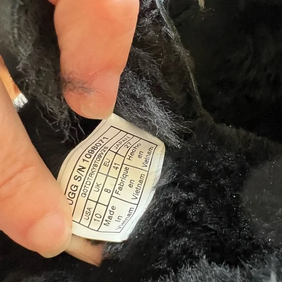 Ugg Boots Patchwork fluff white beige black shoe 10 shearling - Picture 12 of 13